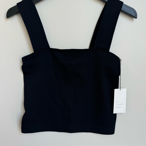A. New. Day. Cropped Ribbed Elastic Stretch Tank Top - Picture 1 of 9